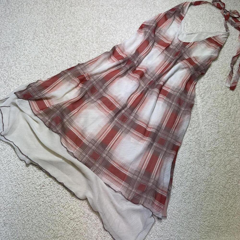 Free People Intimately Seeing Double Printed Midi Slip Dress Red Combo XL NWT - Picture 2 of 9